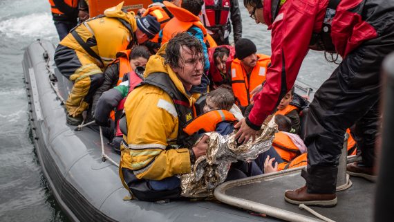 Medecins Sans Frontiers (MSF) and Greenpeace boat crews responded to an emergency on December 16 as a wooden refugee boat capsized about mile and a half off the coast of Lesbos. On arrival to the scene all refugees were in the water and a major rescue operation involving Greenpeace, MSF, Frontex, Sea Watch and Proactiva ensued. A total of 83 people were rescued, while two people drowned - an 80-year-old man and nine-month old girl.