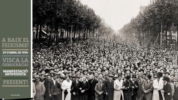 Manifestació A baix el feixisme! 29 d'abril de 1934. Fotografia: Pérez de Rozas (AFB)