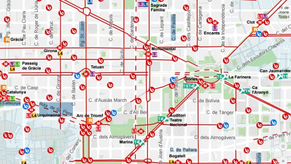 Mapa del tram en obres