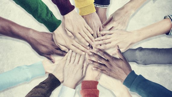People Hands Together Unity Team Cooperation Concept