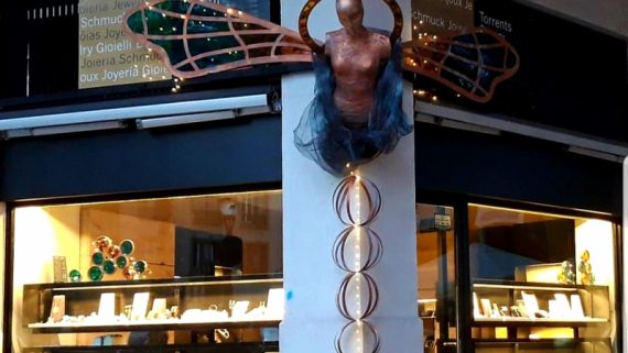 decorative elements made by students from the city’s design and window-dressing schools.