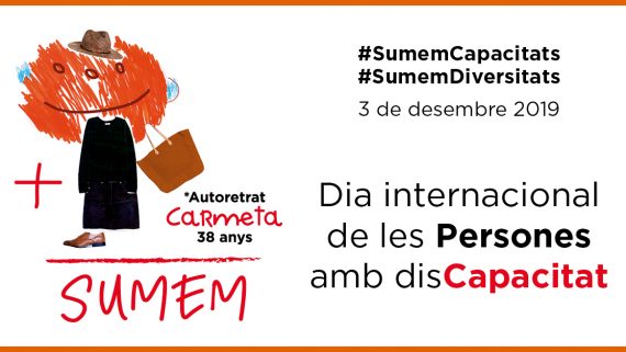 Gràfica del Dia Internacional de las Personas con Discapacidad 2019. 3 de diciembre. Sumamos Capacidades. Sumamos Diversidades.