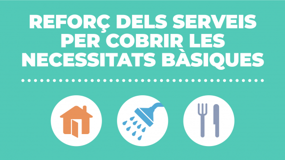 reforç del serveis per cobrir les necessitats bàsiques. Allotjament, higiene i alimentació