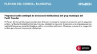 Del Grup Municipal Partit Popular: El Plenari del Consell Municipal acorda instar el Govern municipal a mostrar el compromís amb la seguretat jurídica i la llibertat d’establiment de les empreses, rebutjant la imposició de sancions a les empreses que han traslladat la seva seu social de Catalunya a altres comunitats autònomes d’Espanya, a causa de la inseguretat jurídica que el procés ha provocat a Catalunya.