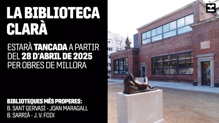 Fotografia exterior de l'edifici de la Biblioteca Clarà