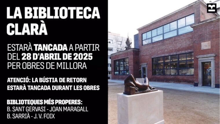 Tancament_biblioteca Clarà per obres de millora