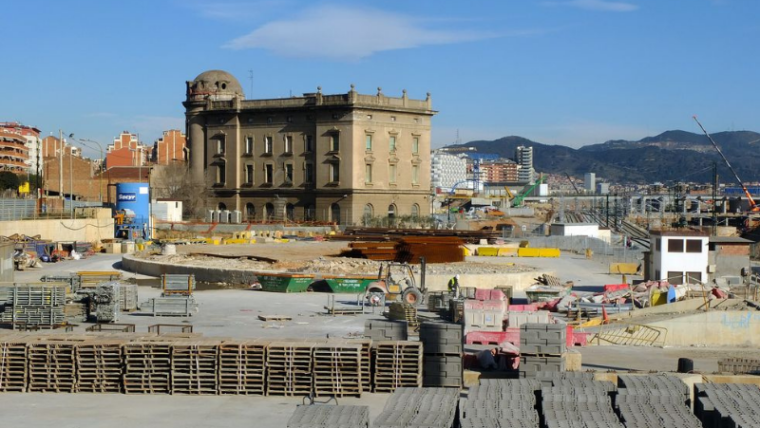 Obres a la Línia d'Alta Velocitat de La Sagrera
