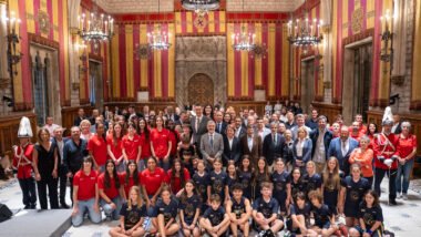 Assistents a l&#039;acte de lliurament de la Medalla d&#039;Or al mèrit esportiu a Pau Gasol. Autora: Júlia Arnau
