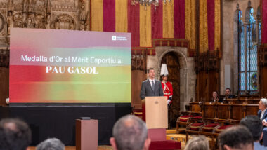 Pau Gasol rep la Medalla d&#039;Or al mèrit esportiu. Autora: Júlia Arnau,