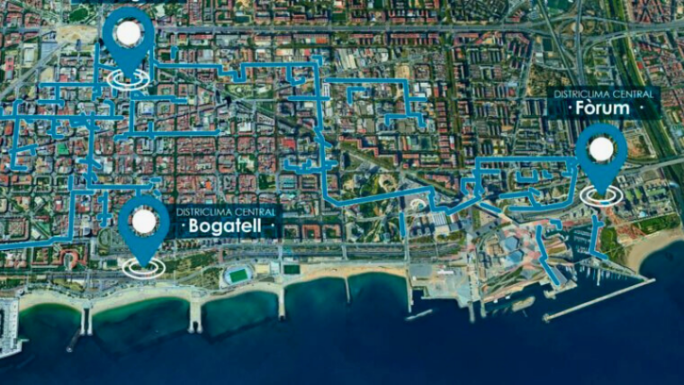 Obres de connexió de la central Districlima del Bogatell