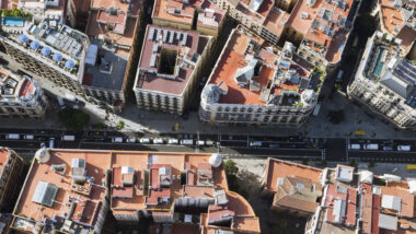 Vista aèria de la nova Via Laietana.