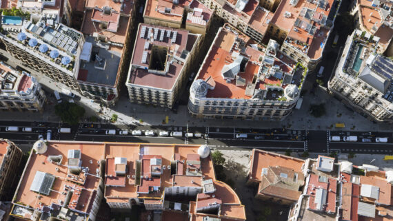 Vista aèria de la nova via Laietana