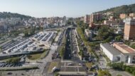 Vista aèria de la Ronda de Dalt a l'alçada de Vall d'Hebron
