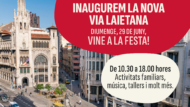 Visual de la festa de la via Laietana, aquest diumenge 29 de jun