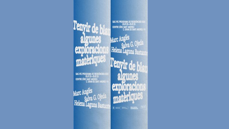 Cartell de l'exposició 'Tenyir de blau algunes exploracions matèriques'