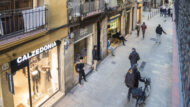 Vista en alçada d'un carrer de Ciutat Vella