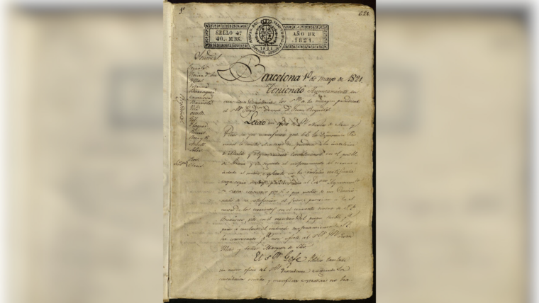 1821 Acords. Vol. 1D.I-102. Acta de l’ajuntament de Barcelona de l’1 de maig de 1821