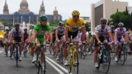 Corredors del Tour de França al seu pas pel passeig de Maria Cristina l'any 2009