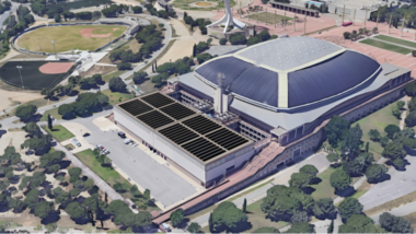 Sant Jordi Club amb plaques fotovoltaiques