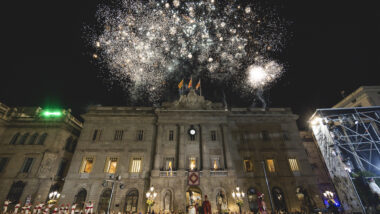 Toc d&#039;inici a la plaça de Sant Jaume de la Mercè 2023. Autor: Xavi Torrent.