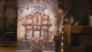 Imatge del cartell de la Mercè 2025 al Saló de Cent de l'Ajuntament de Barcelona