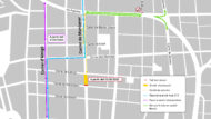Plànol dels canvis de mobilitat a l'entorn de Muntaner per les obres de l'L8.