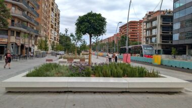 Urbanització de la cobertura de Gran Via, final de la primera fase d&#039;obres.