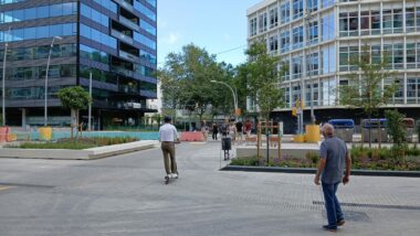 Urbanització de la cobertura de Gran Via, final de la primera fase d&#039;obres.