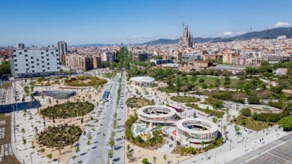 El parc de les Glories des de l'aire