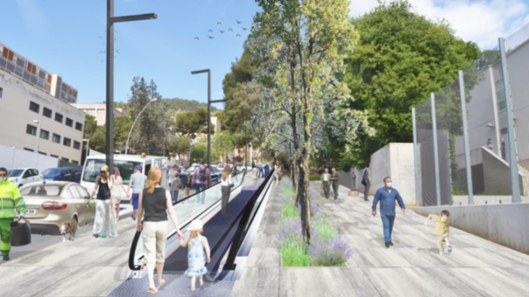 Render de les rampes del carrer de la Poesia, a Montbau