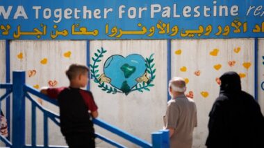 Pintada mural al centre de la UNRWA a Amman. Autora: Laura Guerrero