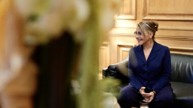 Emma Vilarasau, als moments previs a la lectura del pregó de La Mercè 2025.