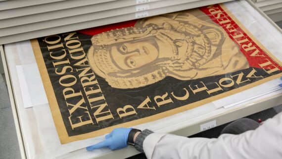 Cartell antic d'una Exposició Internacional de Barcelona