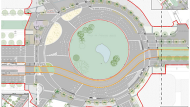 Plànol de la intervenció que es durà a terme a la plaça de Francesc Macià per connectar el Trambaix i el Trambesòs