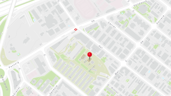 Plànol d'ubicació del circuit gimnàstic del parc de la Unitat, a Horta