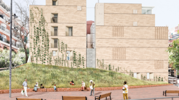 Render de la mitgera que es transformarà al carrer del Pantà de Tremp