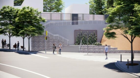 Render de la zona anomenada 'coll d'ampolla', que dona accés al barri del Coll des del districte d’Horta-Guinardó. 