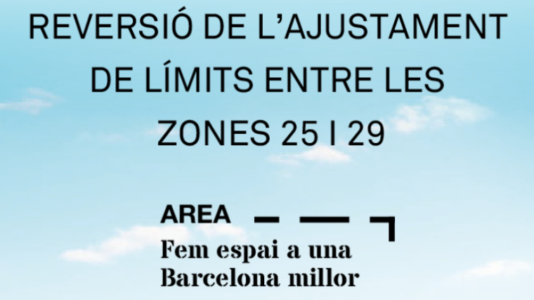 Reversió de l’ajustament de límits entre les Zones 25 i 29 a Horta-Guinardó