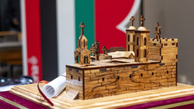 Maqueta de Betlem exposada durant l&#039;acte de signatura del Memoràndum d’Entesa
