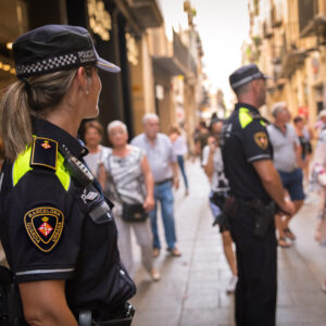 dos agents de la guardia urbana al carrer