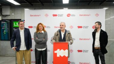 L'alcalde Jaume Collboni durant la presentació del projecte ARS Gràcia. Autora: Júlia Arnau.