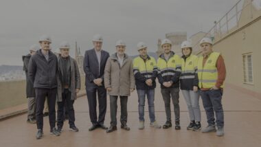 Visita d'obres a l'edifici situat al carrer de la via Laietana, 8-10, de Barcelona. Autor: Josbel A. Tinoco